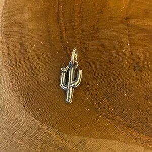 James Avery Saguaro Cactus with Bird Charm, Sterling Silver